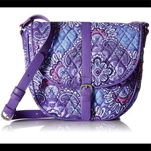 Vera Bradley Slim Saddle Bag - Lilac Tapestry